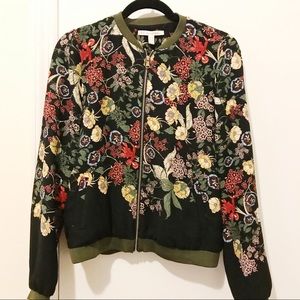 Dark flowery bomber jacket